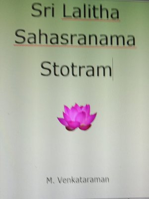 cover image of Sri Lalitha Sahasranama Stotram